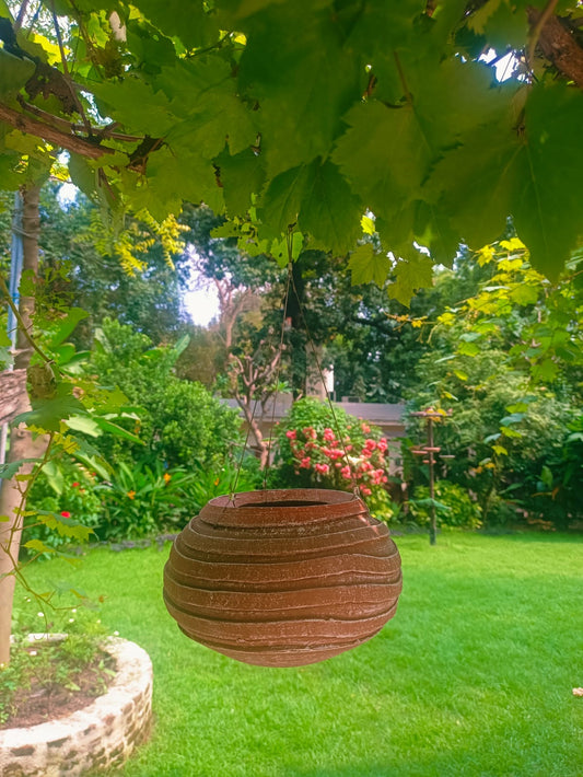 TERRACOTTA HANGING SPIRAL PLANTER POT FOR HOME GARDEN BALCONY DECOR