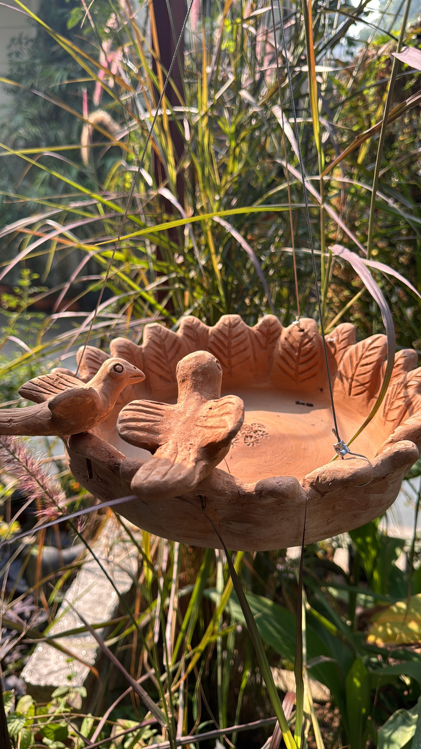 Terracotta Bird Feeder for Home Garden Balcony decor