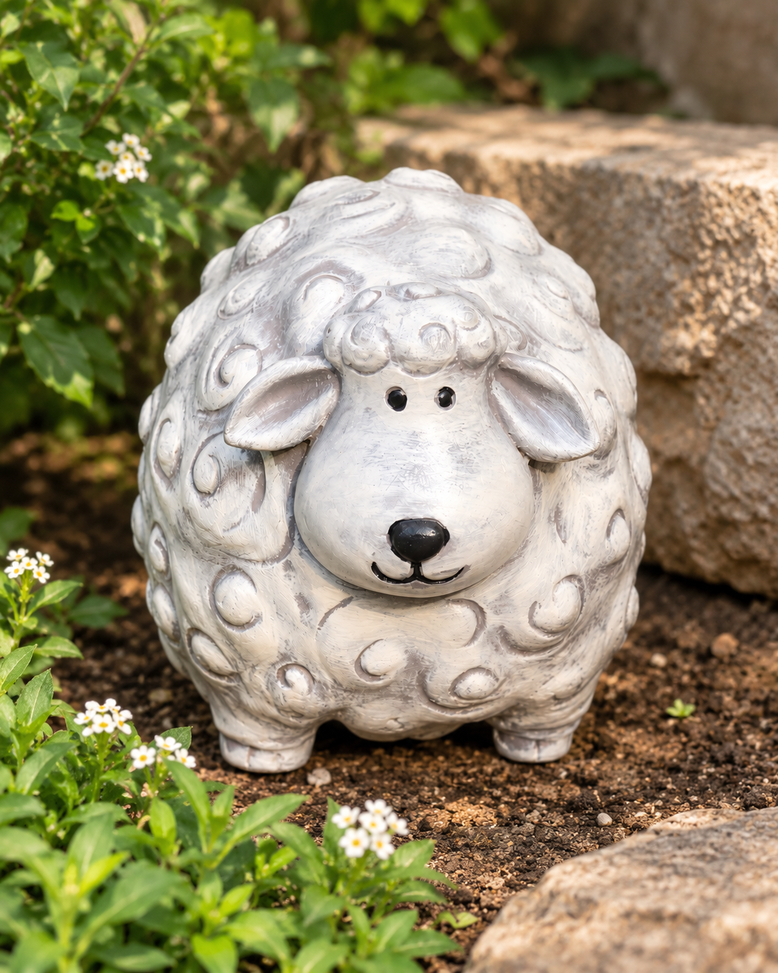 Curly Sheep Garden Decor