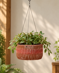 Ribbed Katora Terracotta Hanging Planter