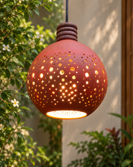 Dotted Terracotta Garden Lantern