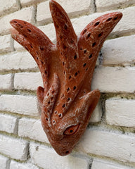 Four-Antler Stag Terracotta Wall Planter