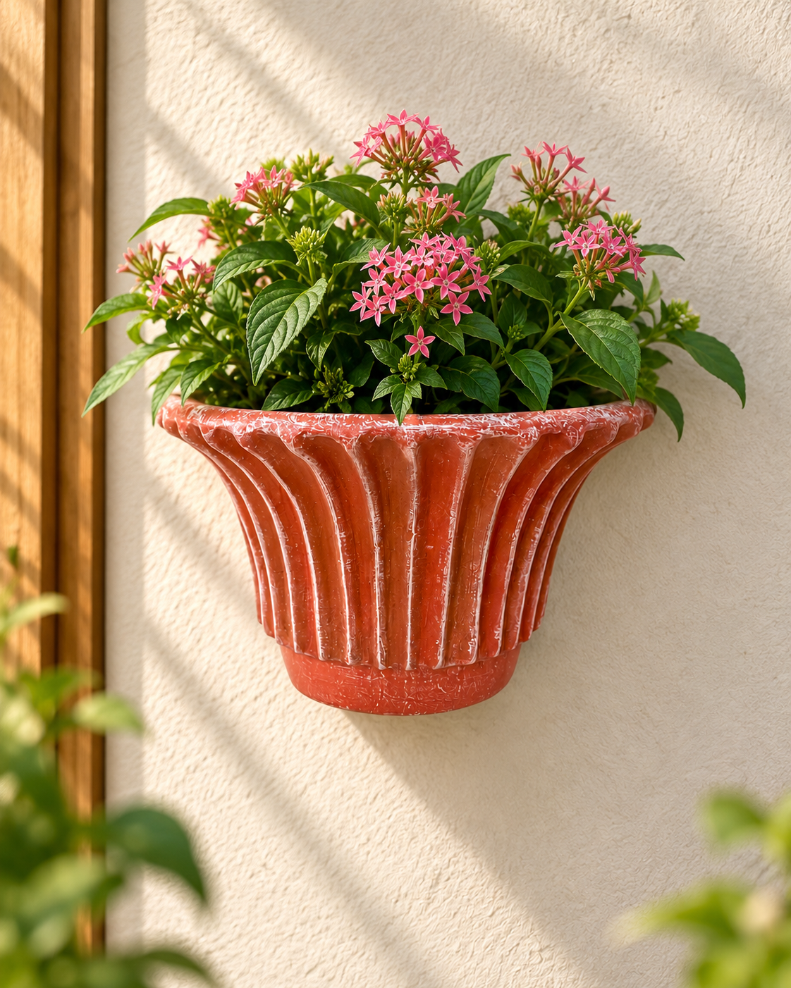 Fluted Terracotta Wall Planter