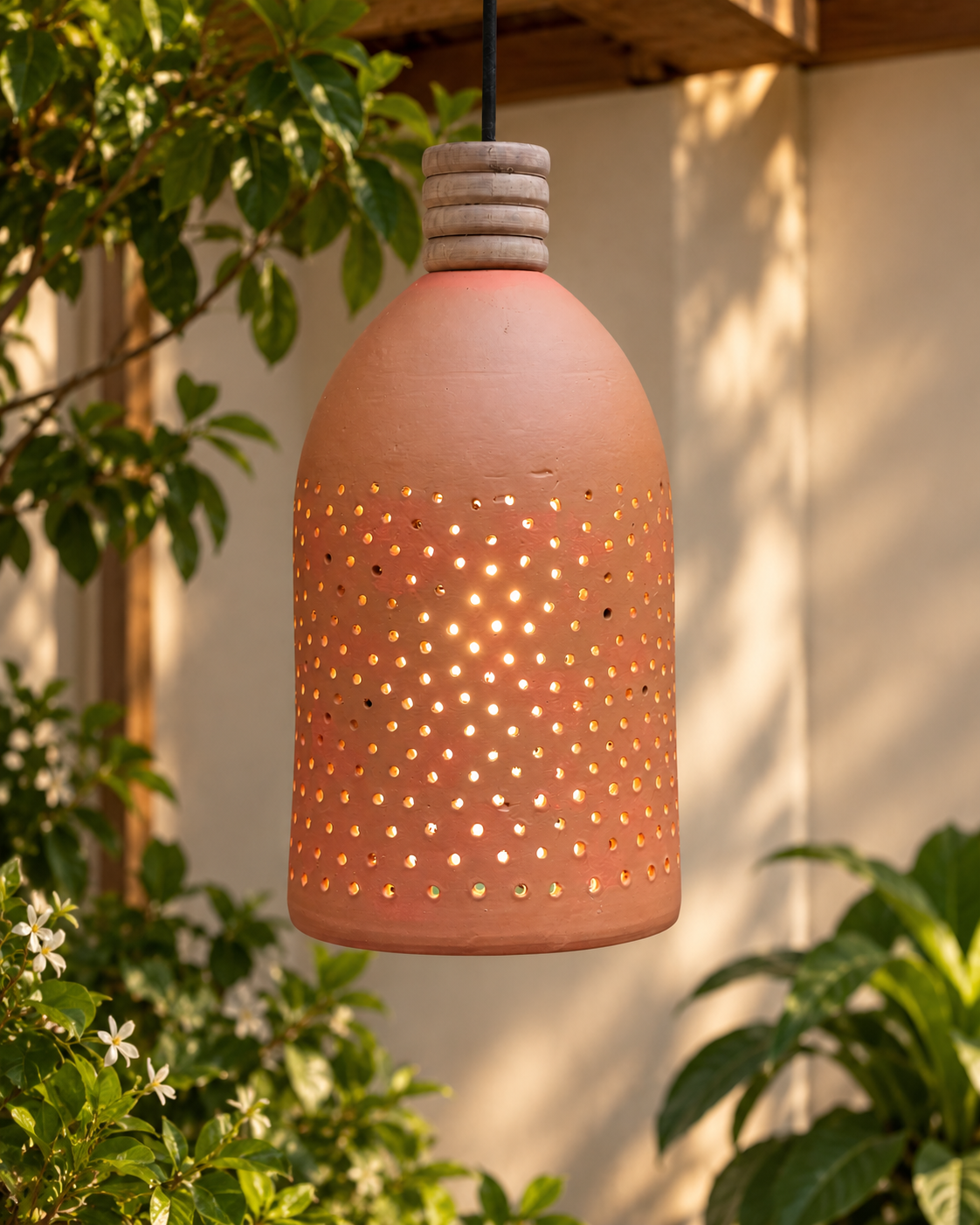 Tall Terracotta Garden Lantern