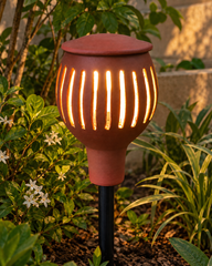 Ribbed Terracotta Garden Torch