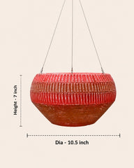 Ribbed Terracotta Hanging Planter