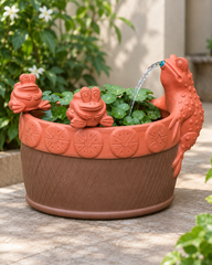 Rustic Terracotta Frog Waterfall