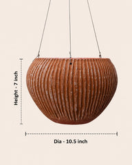 Fluted Terracotta Hanging Planter