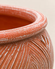 Peacock Leaf Terracotta Planter