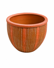 Wide Ribbed Terracotta Planter