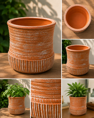 Decorative Ribbed Planter