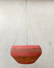 Ribbed Terracotta Hanging Planter