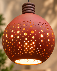 Dotted Terracotta Garden Lantern