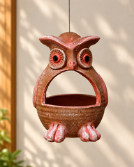 Terracotta Owl Hanging Planter