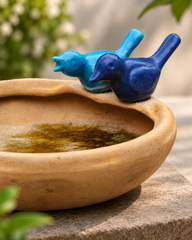 Ceramic Twin Bird Feeder