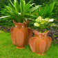 Terracotta owl with open wings