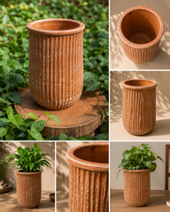 Decorative Ribbed Planter