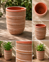 Ribbed Terracotta Planter