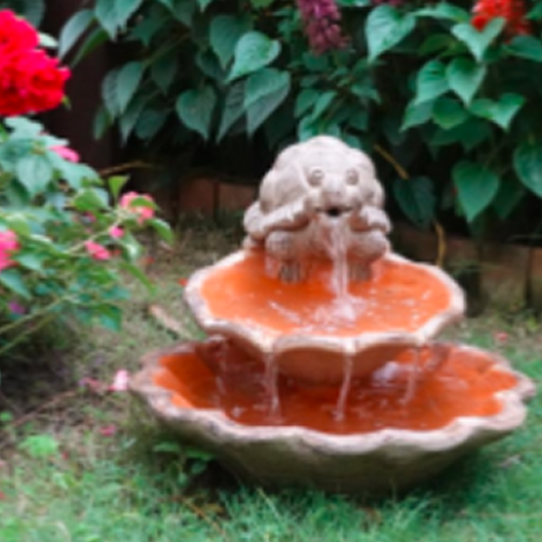 Turtle Cascade Water Feature in Terracotta for Home Garden Decor