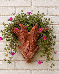 Four-Antler Stag Terracotta Wall Planter