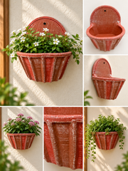 Ribbed Terracotta Wall Planter