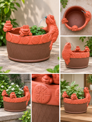 Rustic Terracotta Frog Waterfall