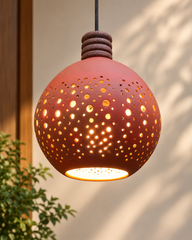 Dotted Terracotta Garden Lantern