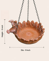 floral terracota twin Bird Feeder