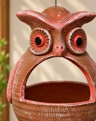 Terracotta Owl Hanging Planter