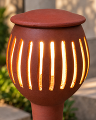 Ribbed Terracotta Garden Torch