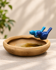 Ceramic Twin Bird Feeder