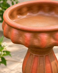 Terracotta Bird Bath with Stand (Small)