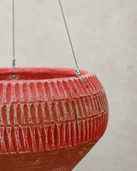 Ribbed Terracotta Hanging Planter