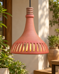 Wide Funnel Terracotta Garden Lantern