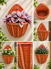 Ribbed Terracotta Wall Planter