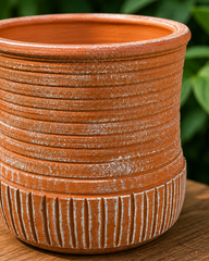 Decorative Ribbed Planter