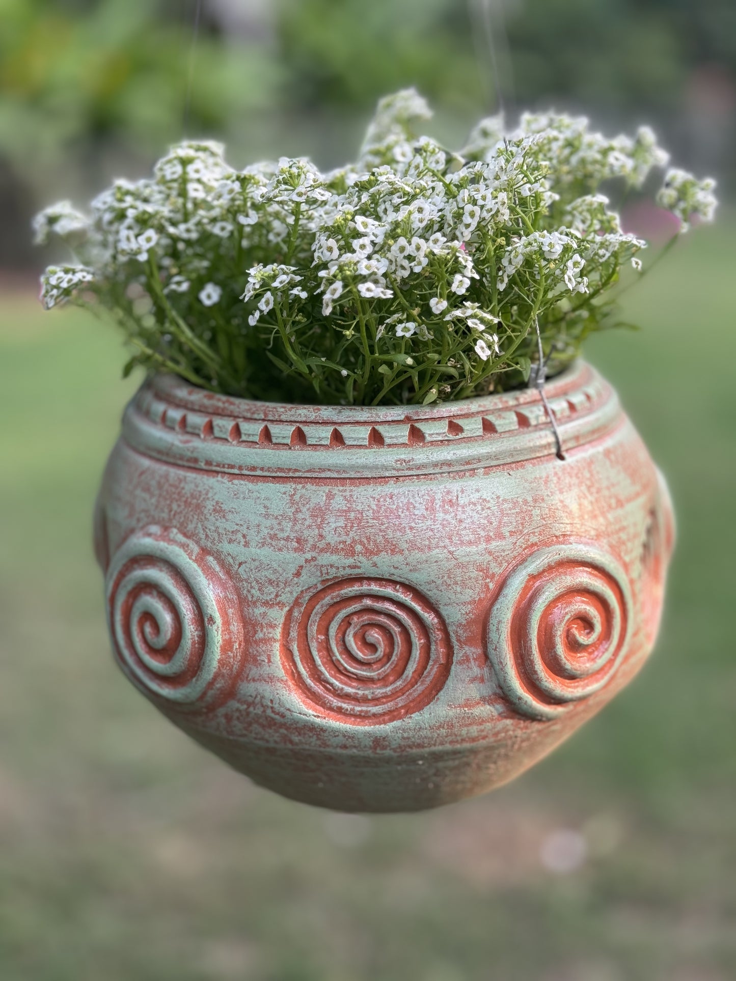 TERRACOTTA HANGING JALEBI PLANTER POT HOME GARDEN BALCONY DECOR