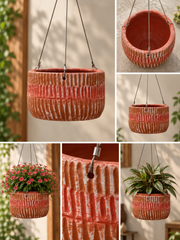 Ribbed Katora Terracotta Hanging Planter