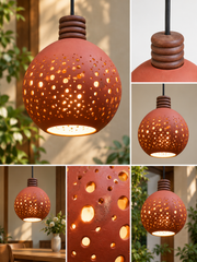 Dotted Terracotta Garden Lantern