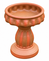 Terracotta Bird Bath with Stand (Small)