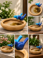 Ceramic Twin Bird Feeder