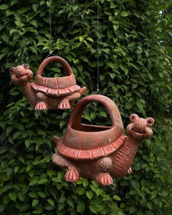 Terracotta Turtle Hanging Planter