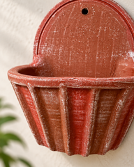 Ribbed Terracotta Wall Planter