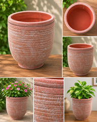 Open Ribbed Terracotta Planter