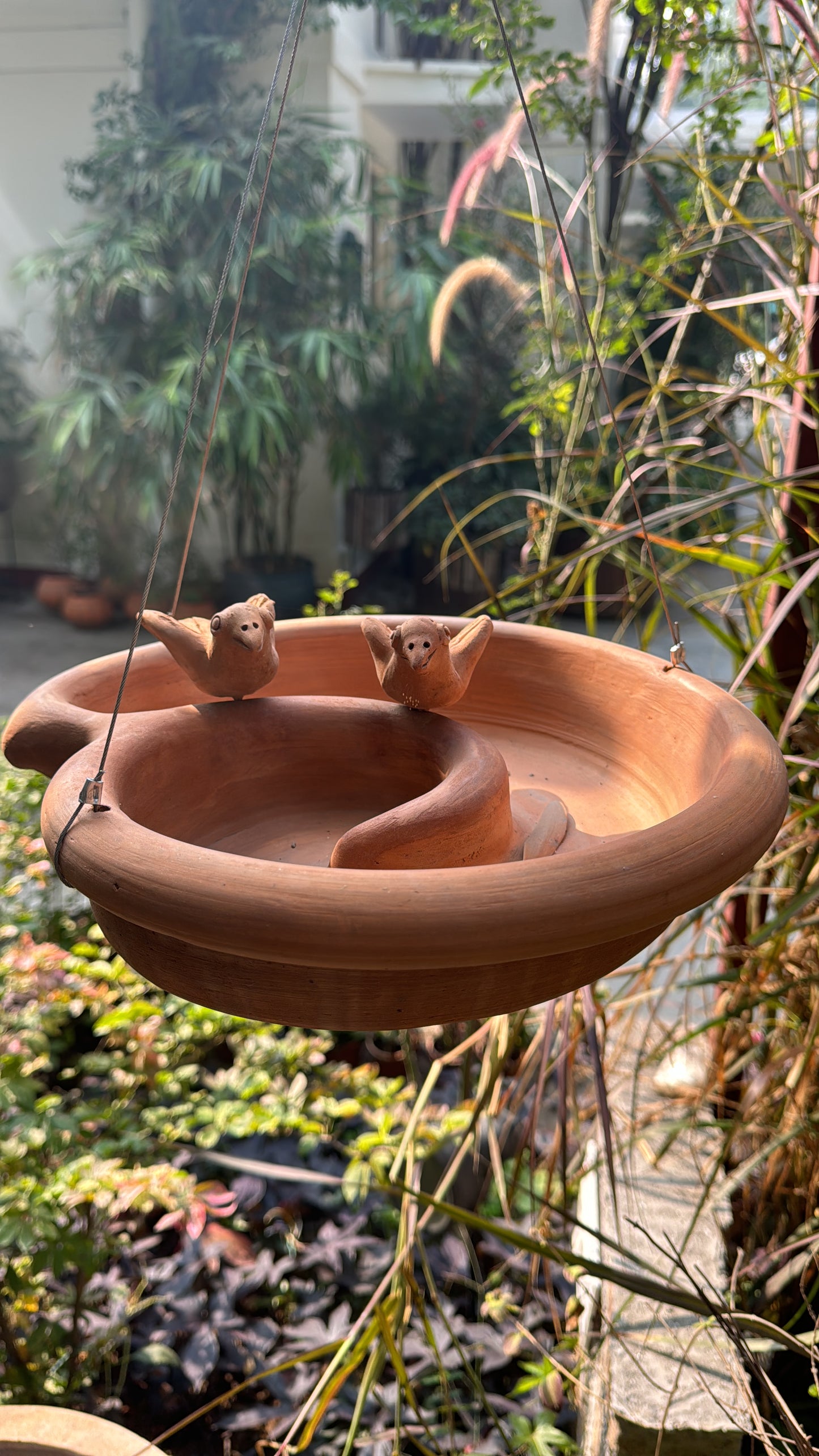 Terracotta Bird  Feeder for Home Garden Balcony decor