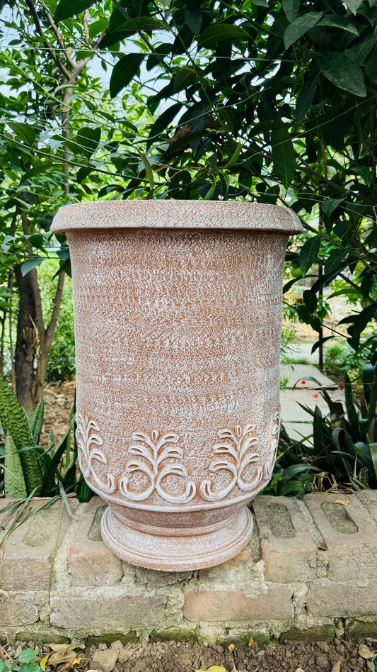 TERRACOTTA SPECLED GLASS POT FOR HOME GARDEN BALCONY DECOR