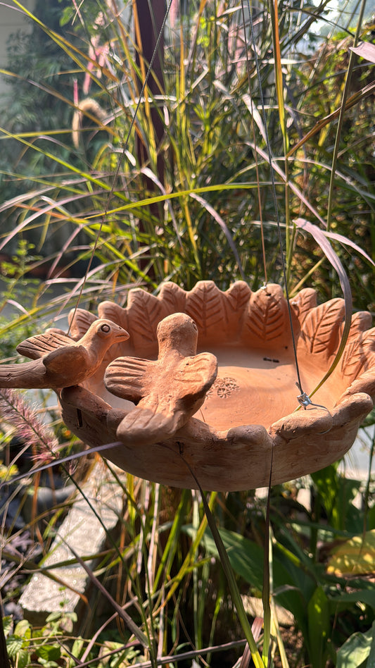 Terracotta Bird  Feeder for Home Garden Balcony decor