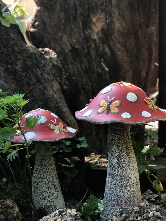 Mushroom cute pair terracotta