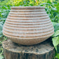 Terracotta ribbed conical planter pot for home garden balcony decor