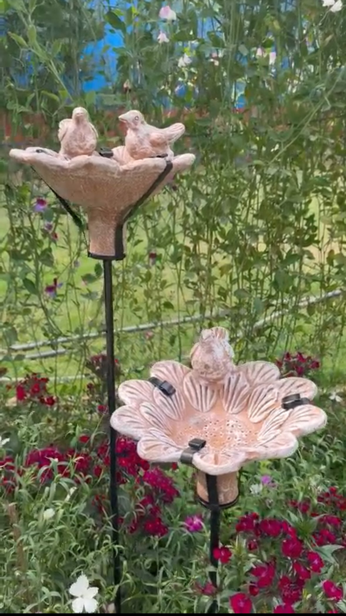 TERRACOTTA BIRD FEEDER WITH DIGGER STAND FOR HOME GARDEN AND BALCONY DECOR